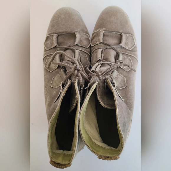 Sorel Major Low Lace Up Ankle Boot Beige Canvas / Leather NL2163 Size US 10 - Picture 5 of 7